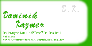 dominik kazmer business card